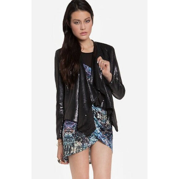 Line & Dot Matte Black Sequin Cascade Jacket - Picture 2 of 11
